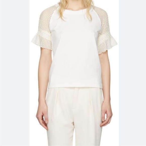 See by Chloe Size S
Cream & Lace
Short Sleeve Cotton Top - Picture 1 of 9